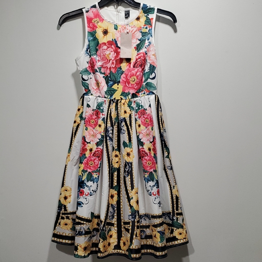 Emery Rose Floral Kids Dress Size XS Wedding Holiday Formal Church